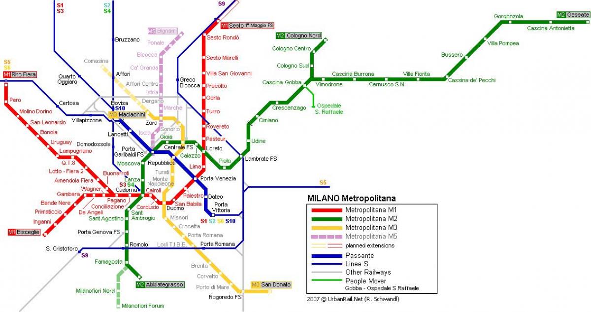milan metro ramani 2016